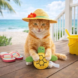 Summer Vibes Cat Turtle Peluche para gatos