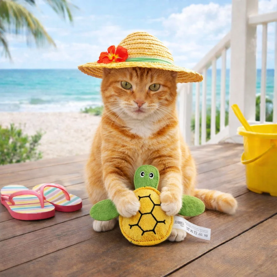 Summer Vibes Cat Turtle Peluche para gatos