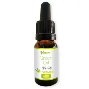 Suplemento alimentar para cão e gato – VetFood Green Oil Vegan 600 mg – Quantidade: 10 ml