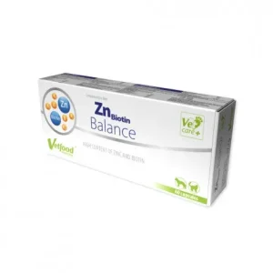 Suplemento de zinco e biotina para cães e gatos – ZnBiotin Balance – VetFood – Quantidade: 60 cápsulas