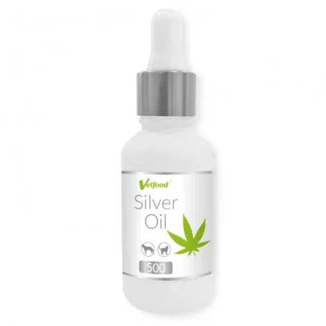 Suporte ao sistema imunitário para cão e gato – VetFood Silver Oil 500 mg – Quantidade: 30 ml