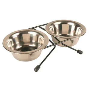 Suporte Duplo Com 2 Gamelas em Inox