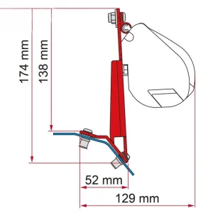 Suporte para toldo Fiamma F35 Pro e F45s para Ford Custom