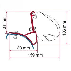 Suporte para toldo Fiamma F35 Pro para Trafic, Vivaro e Primastar 2002-2014