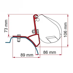 Suporte para toldo Fiamma F35 Pro para Trafic, Vivaro, Talento e NV300 desde 2015