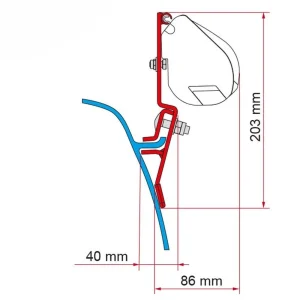 Suporte para toldo Fiamma F35 Pro para Volkswagen T3