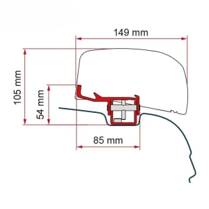 Suporte para toldo Fiamma F40 Van para Volkswagen T5, T6 e T6.1 desde 2003
