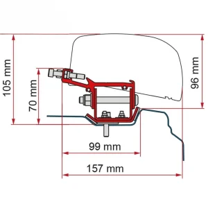 Suporte Toldo Fiamma F40 Van 270 – Trafic, Vivaro, Talento e NV300 desde 2015 Modelo Longo