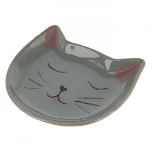 Taça cerâmica com desenho de gato – Kerbl – Medidas: 14,5 cm
