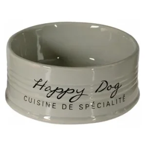 Taça em cerâmica cinza Happy Dog-Duvo Plus