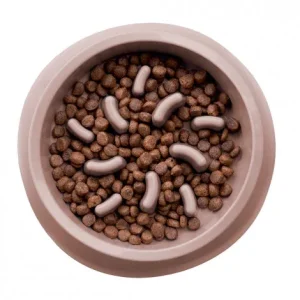 Taça slow feed de plástico para cães – Stefanplast – Cor do Produto: Bege | Capacidade: 1 L