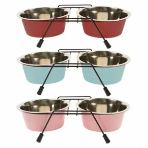 Taças coloridas em aço inox com suporte para cão – Duvo Plus – Diâmetro: Ø 11 cm