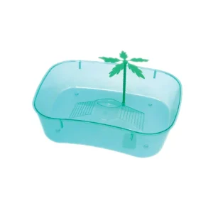 Tartarugueira Isla com palmeira e rampa – Para tartarugas juvenis 32 x 24 x 8 cm
