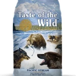 Taste of the Wild Pacific Stream Salmão Fumado – Alimento seco sem cereais para cães adultos