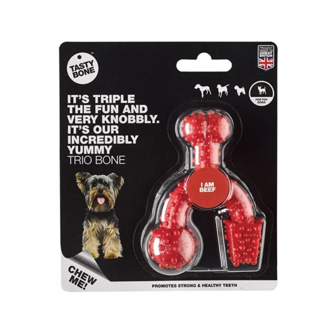 TastyBone Trio Bone Nylon sabor Vaca – Osso para roer para cães
