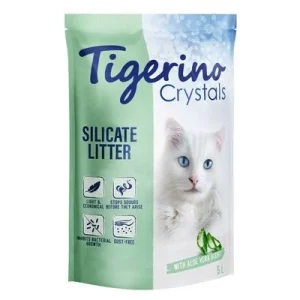 Tigerino Crystals areia absorvente com aroma a aloe vera