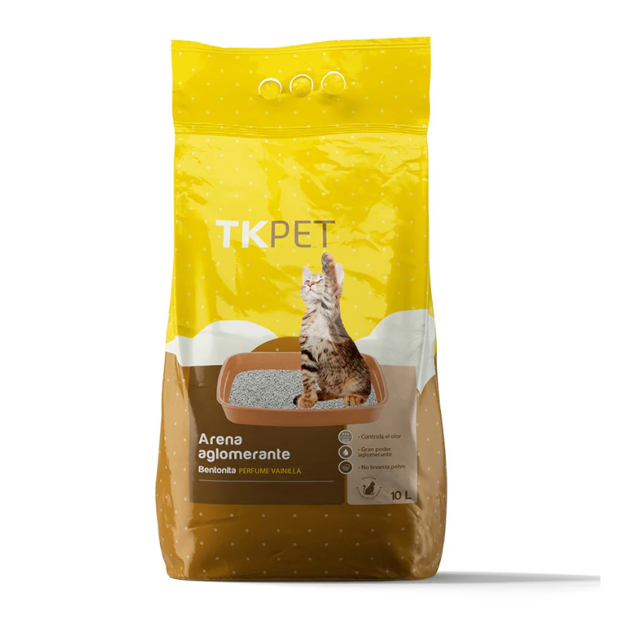 TK-Pet Areia Aglomerante de Bentonita com aroma a baunilha para gatos