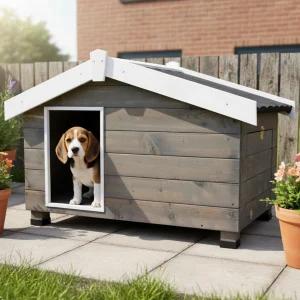 TK-Pet Mountain Casota de Madeira Cinza para cães