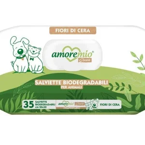 Toalhitas Húmidas Biodegradáveis Amoremio Flor de Cera para Cães e Gatos