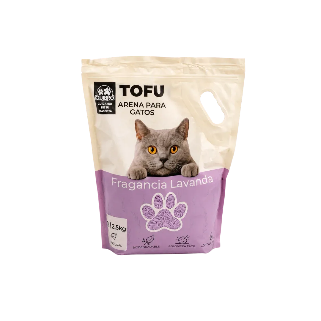 Tofu Natural Quibro 6L – Areia para Gatos com Fragrância de Lavanda