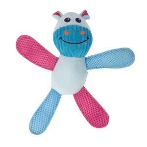 Tootoy! Chew Fetch It Hippo Azul e Rosa Peluche para cães