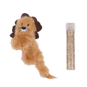 Tootoy! Interactive & Stimulate Leão de peluche com catnip para gato