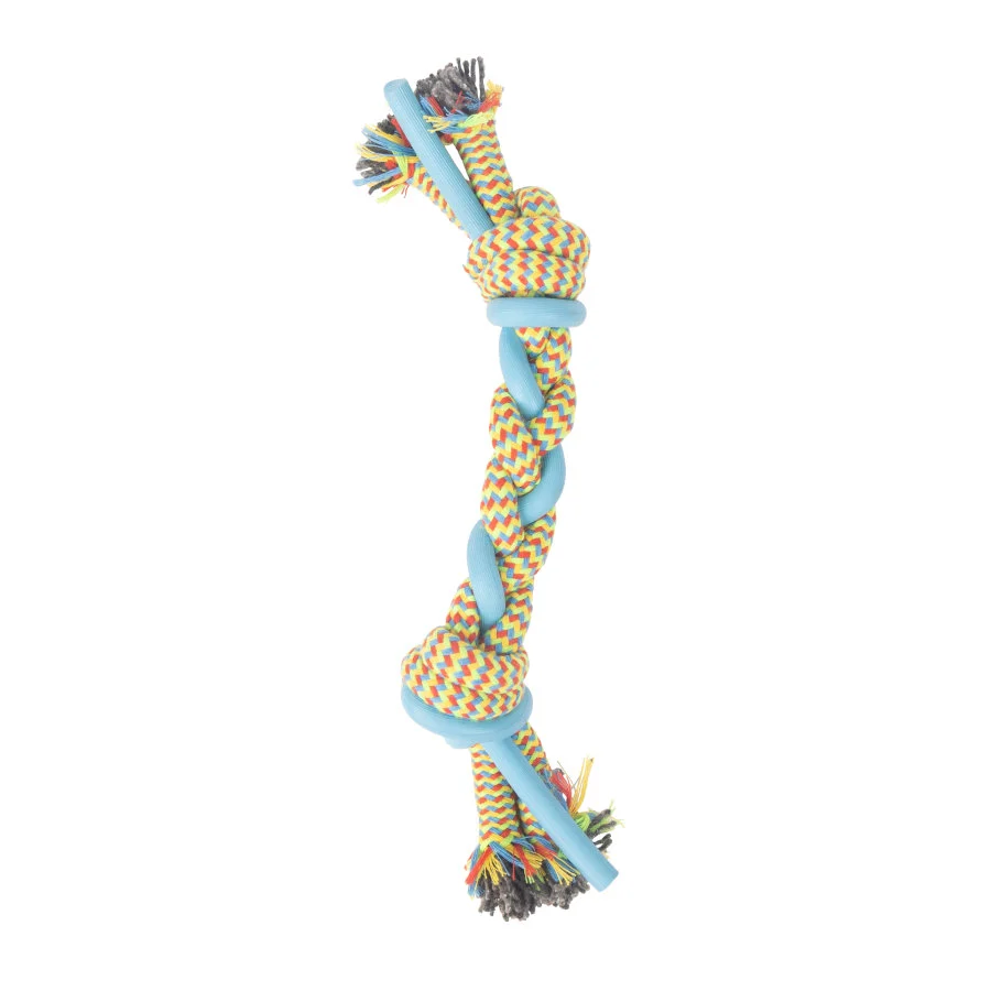 Tootoy! Pull Multi-texture Rope Azul Mordedor corda para cães