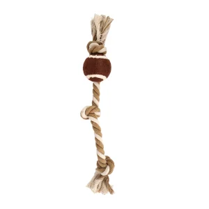 Tootoy! Pull RopeTennisball Natural bola de ténis com corda para cães