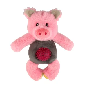 Tootoy! Puppy Multitexture Pink Pig Cuddler peluche para cães