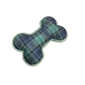 Tootoy! Tartan Bone Cuddler Blue Osso de Peluche para cães