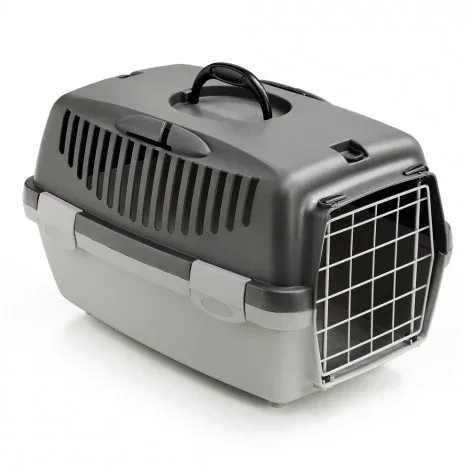 Transportadora Gulliver 1 com porta de metal – Stefanplast – Cor do Produto: Cinzento | Medidas: 48 x 32 x 31 cm
