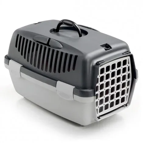 Transportadora GULLIVER 1 com porta de plástico – Cor do Produto: Cinzento | Medidas: 48 x 32 x 31 cm