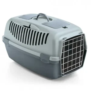 Transportadora Gulliver 2 com porta de metal – Stefanplast – Cor do Produto: Azul ártico | Medidas: 55 x 36 x 35 cm