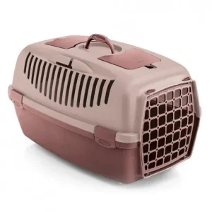 Transportadora Gulliver 2 com porta de plástico – Stefanplast – Cor do Produto: Rosa Velho | Medidas: 55 x 36 x 35 cm
