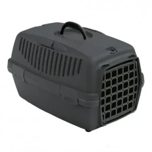 Transportadora Gulliver Preta com porta de plástico – Stefanplast – Medidas: 48 x 32 x 31 cm