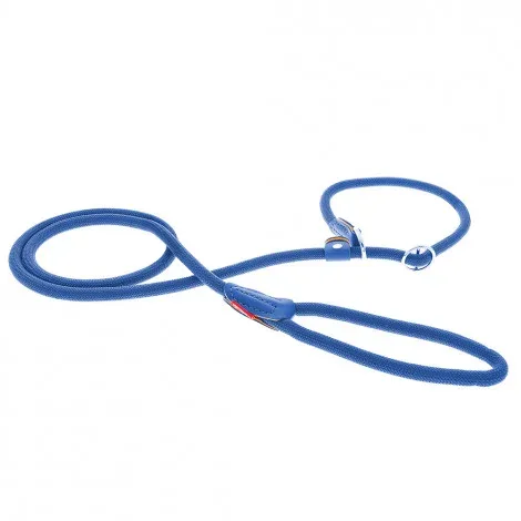 Trela com coleira para cães – Ferribiella – Cor do Produto: Azul | Medidas: 183 cm/14mm