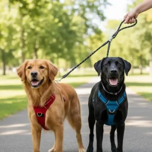 Trela Dupla para Cão — Nylon Trançado Anti-Nós