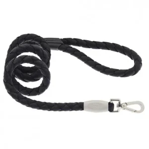 Trela entrançada NODO para cão – Ferribiella – Cor do Produto: Preto | Medidas: 120 cm/15 mm