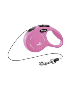 Trela Extensível Flexi New Classic (Fio/Tam. S) 5 Mt / 12 Kg (Rosa)
