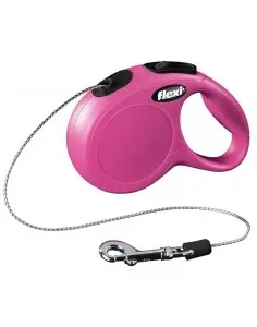 Trela Extensível Flexi New Classic (Fio/Tam. S) 8 Mt / 12 Kg (Rosa)