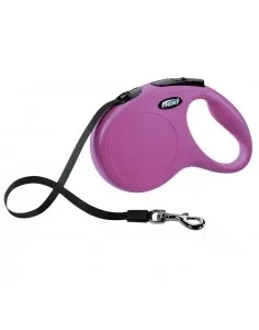 Trela Extensível Flexi New Classic (Fita/Tam. M) 5 Mt / 25 Kg (Rosa)