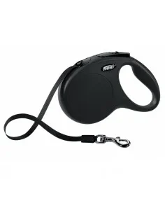 Trela Extensível Flexi New Classic (Fita/Tam. S) 5 Mt / 15 Kg (Preto)