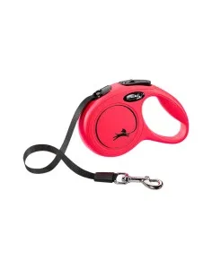 Trela Extensível Flexi New Classic (Fita/Tam. S) 5 Mt / 15 Kg (Vermelho)