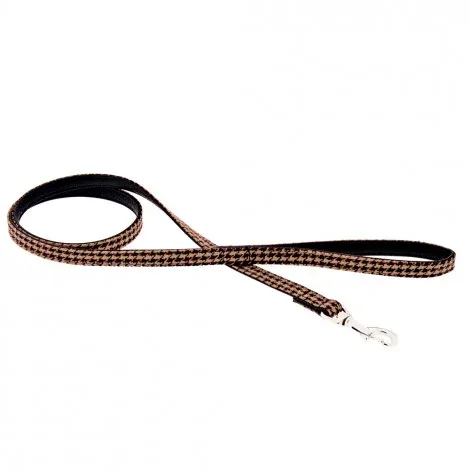 Trela Super Coco com padrão escocês para cães – Ferribiella – Cor do Produto: Caramelo | Medidas: 120 cm/20 mm