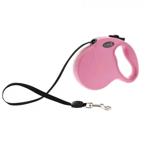 Trela Wrap de fita extensível para cão – Ferribiella – Cor do Produto: Rosa | Medidas: 5 m/20 kg
