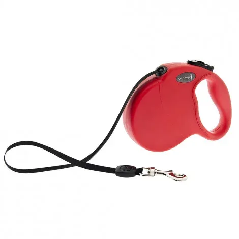 Trela Wrap de fita extensível para cão – Ferribiella – Cor do Produto: Vermelho | Medidas: 5 m/50 kg