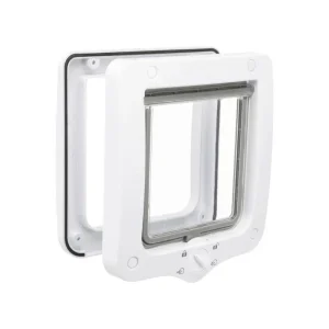 Trixie Porta 4 Funções Branco para Gatos – Porta basculante transparente