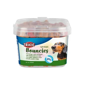 Trixie Soft Snack Bouncies com Aves, Borrego e Tripa – Snack para cães 140 g