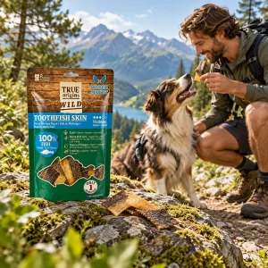 True Origins Pele de Pescada Negra Snack para cães