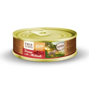 True Origins Pure Adult Comida húmida de Atum com Mexilhões em lata para gatos
